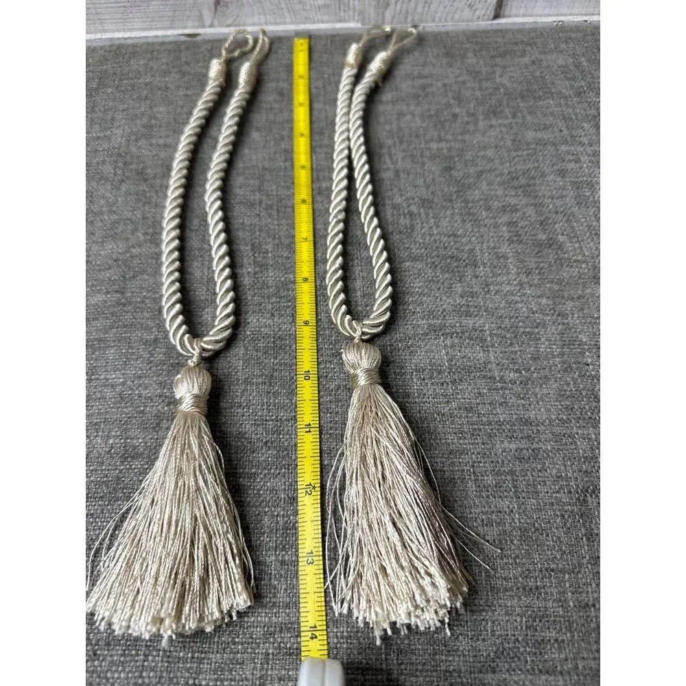Beige Decorative Tassel Tiebacks For Curtains 14